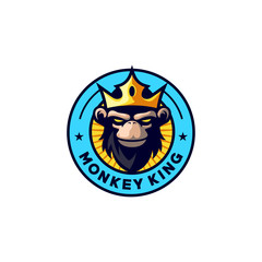 monkey king logo design vector illustration