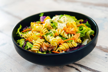 Fresh seafood salad with smoked salmon