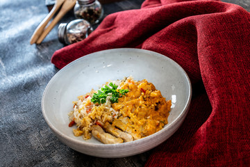 chicken and mushroom risotto