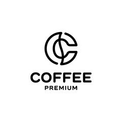 Coffee Bean Letter C Logo Template