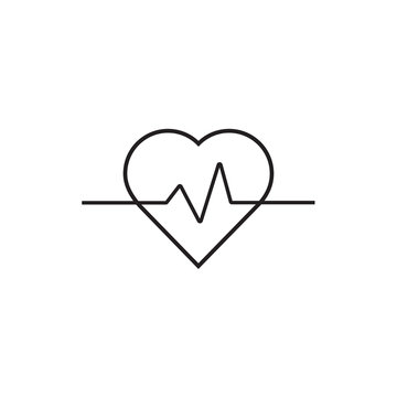 Heart health icon pulse on white background