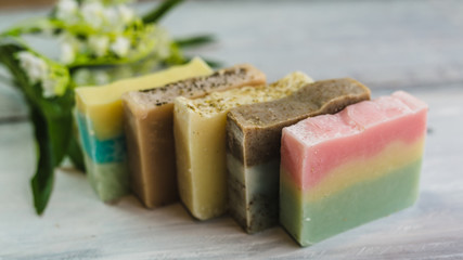 beautiful handmade colorful natural soaps