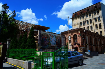 beautiful architecture of the ancient city of Bucharest, capital of Romania