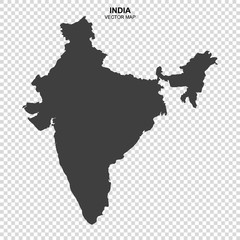 vector map of India isolated on transparent background