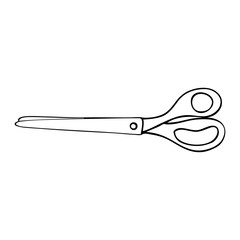 Black outline vector scissors on white background.