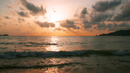 Sunset on the beach, Patong, Phuket, Thailand