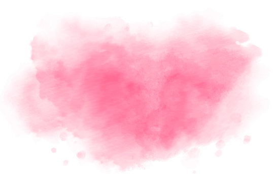 abstract pink watercolor splashes.  soft magenta stain on white background