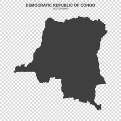 vector map of Democratic Republic Congo isolated on transparent background