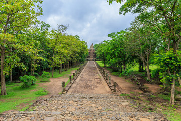 sand stone castle, phanomrung in Buriram province, Thailand. Religious buildings constructed by the ancient Khmer art, Phanom rung national park in North East of Thailand