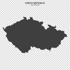 vector map of Czech Republic isolated on transparent background