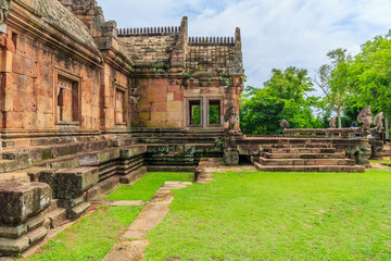 sand stone castle, phanomrung in Buriram province, Thailand. Religious buildings constructed by the ancient Khmer art, Phanom rung national park in North East of Thailand