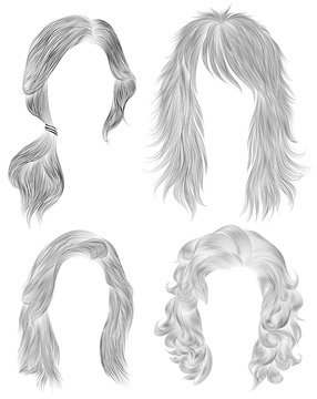 Vector woman hairstyle. Vector design of beautiful collection of female  hairstyle. portrait beautiful woman hairstyle | CanStock