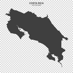 vector map of Costa Rica isolated on transparent background