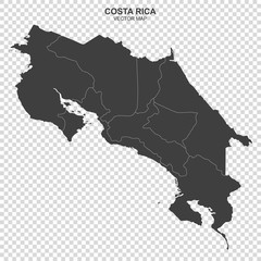 vector map of Costa Rica isolated on transparent background