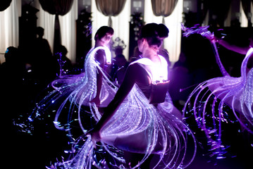 Luminous purple dress at the carnival