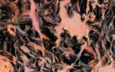 Abstract art background for interior wall prints, decorate printable products and create trendy graphic or web works. Large brush strokes drawing on canvas. Bright colors and unusual form design