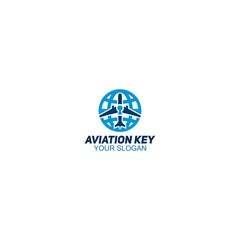 Aviation Key Logo Design Vector