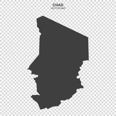 vector political map of Chad on transparent background