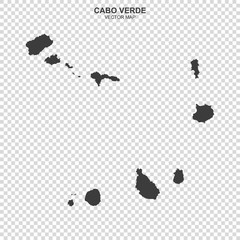 political map of Cabo Verde isolated on transparent background