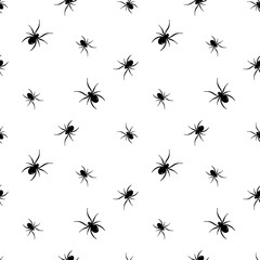 Vector seamless pattern background with spiders for halloween design.