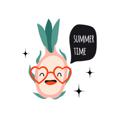 Summer time. Print with pitahaya