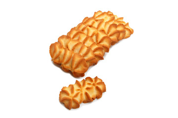 Group of shortbread biscuits isolated on a white background