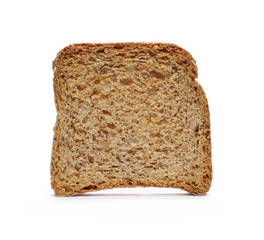 Toast slice with seeds isolated on white background