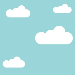 Blue sky clouds, vector illustration