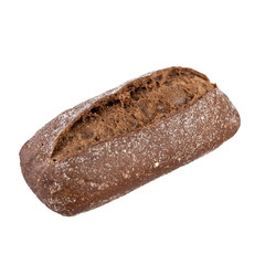 brown bread bun isolated on a white background. french bread roll. freshly baked rye bread