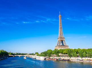 Obraz na płótnie Canvas 世界遺産　パリのセーヌ河岸　エッフェル塔 