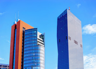 Glass Business office buildings architecture in Modern City in Vienna in Austria