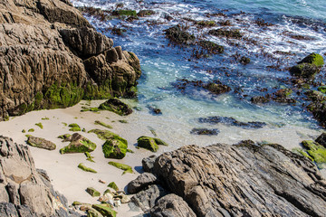 small beach between the rocks
