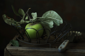 Stillleben mit Gartenapfel
