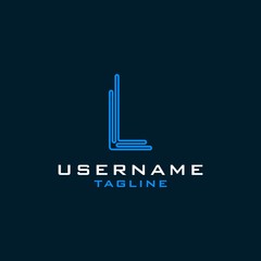 Obraz premium letter L logo design inspiration . letter L monoline logo template . neon L logo design