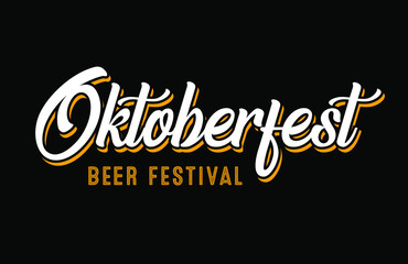 Naklejka na ściany i meble Oktoberfest beer festival. Big folk festivities in Bavaria. Handwritten typography header for signboard, greeting card, poster and coaster.
