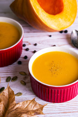 delicious and healthy pumpkin soup cream