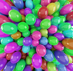 abstract colorful background. wide angle of multicolored spheres, 3d wallpaper and background texture. 3d illustartion