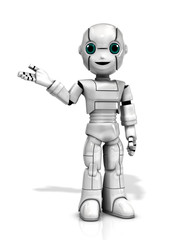 robot with 3d render