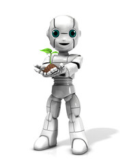 robot with 3d render