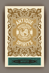 Whiskey label for packing. Vector layered