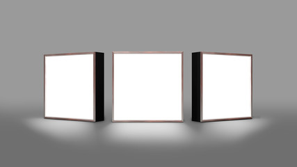 Lightbox On Gray Background 3D rendering 