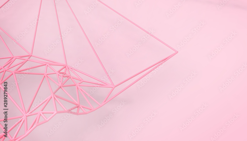 Aufkleber geometric structure design connection science technology art and low poly with purple background- 3d