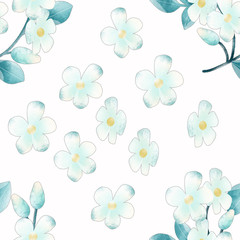 Jasmine flower seamless pattern