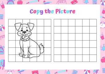 Obraz premium Copy the picture. Drawing activity for kids. Educational game for preschool children. Vector Illustration. 