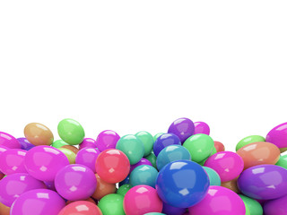 abstract colorful background. with white space for text or brand name. ide angle of multicolored spheres, 3d wallpaper and background texture. 3d illustartion