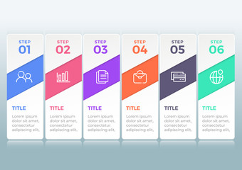 Infographics with 6 options. Template for business, presentations, web