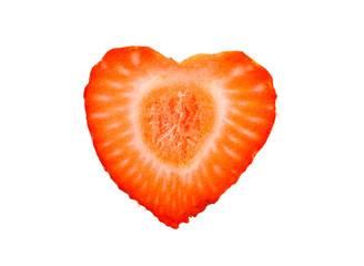 Strawberry Pieces on white background