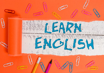 Conceptual hand writing showing Learn English. Concept meaning Universal Language Easy...