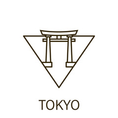 Tokyo icon. Element of city in triangle icon