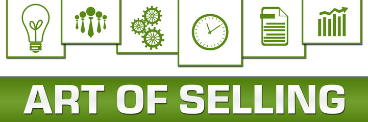 Art Of Selling Business Symbols Green White On Top Horizontal 